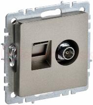 BRITE Розетка двойная TV+RJ45 кат.5E РТВ/РК12-БрШ шампань BRITE Розетка двойная TV+RJ45 кат.5E РТВ/РК12-БрШ шампань