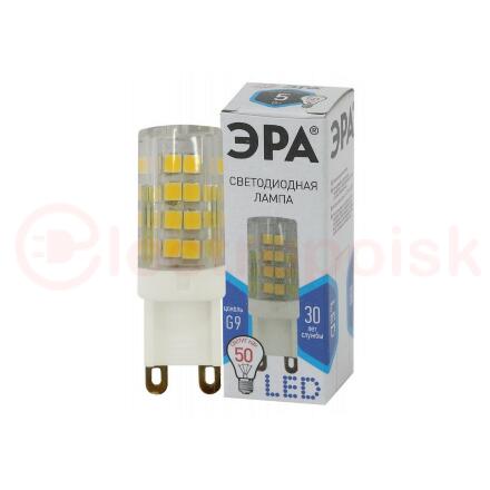 Лампы СВЕТОДИОДНЫЕ СТАНДАРТ LED JCD-5W-CER-840-G9 ЭРА (диод, капсула, 5Вт, нейтр, G9)