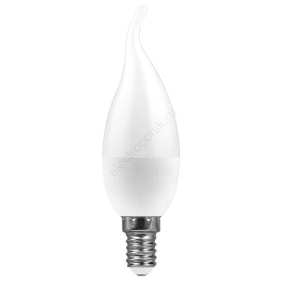 Лампа светодиодная LED 9вт Е14 дневной матовая свеча на ветру (38136)