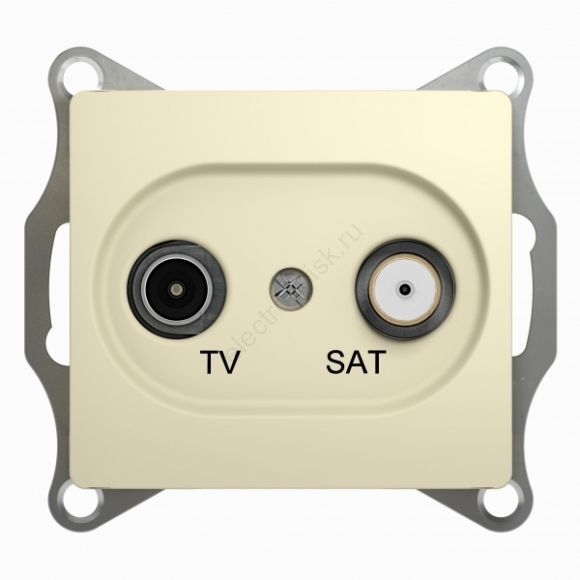 GLOSSA Розетка телевизионная TV-SAT одиночная в рамку 1дБ бежевая GSL000297