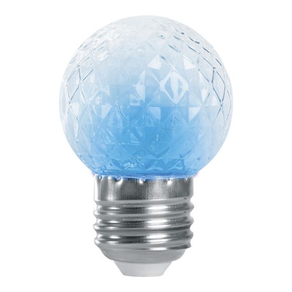 Лампа светодиодная LED 1вт Е27 строб синий шар (38211)