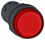 Кнопка 22мм 230В красная с подсветкой