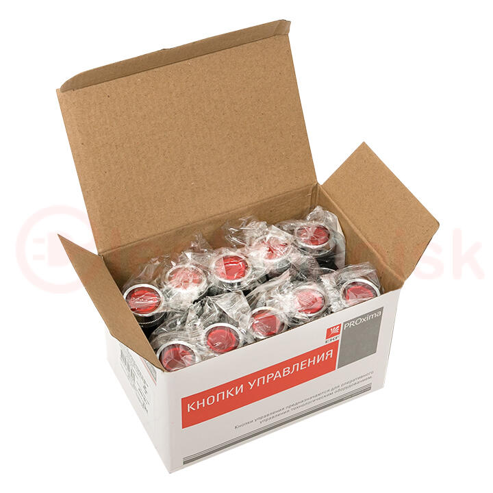 Кнопка ABLFS-22 с подсветкой красный NO+NC 230В PROxima - купить в ...