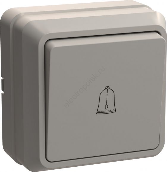 ОКТАВА Выключатель одноклавишный с кнопкой бежевый 10А EVO13-K33-10-DC