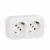 Quteo Розетка двойная с заземлением со шторками наружная белая