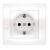 Розетка Бриллиант с заземлением с защитной шторкой белая