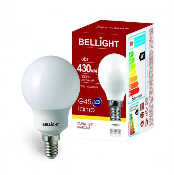 Лампа LED 5Вт 3000K 430Лм E14 IP 65 Шар Bellight (88297874)