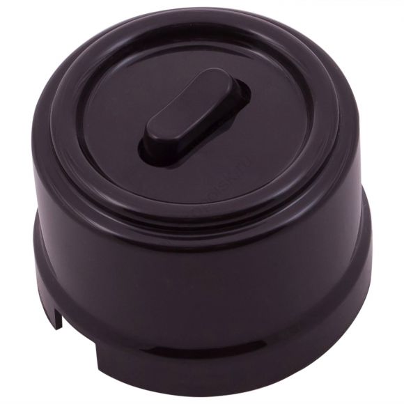 Кнопка (одноклавишная), пластик, цвет Коричневый B1-220-22-PB