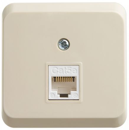 ЭТЮД Розетка компьютерная RJ45 наружная категория 5е кремовый