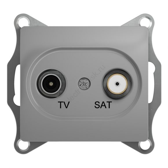 GLOSSA Розетка телевизионная TV-SAT одиночная в рамку 1дБ алюминий GSL000397