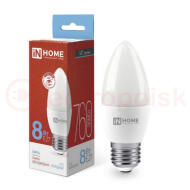 Лампа светодиодная LED-СВЕЧА-VC 8Вт 230В Е27 6500К 760Лм IN HOME Лампа светодиодная LED-СВЕЧА-VC 8Вт 230В Е27 6500К 760Лм IN HOME