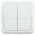 Выключатель двухклавишный наружный с изоляционной пластиной белый 10А