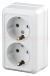 Розетка Intro Quadro 2-204-01 с заземлением двойная 2х2P+E Schuko, 16А-250В, IP20, ОУ, белый