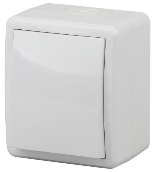 Выключатель IP54, 10АХ-250В, ОУ, Эра Эксперт, белый,11-1401-01