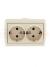 HATA Розетка двойная с заземлением бежевая