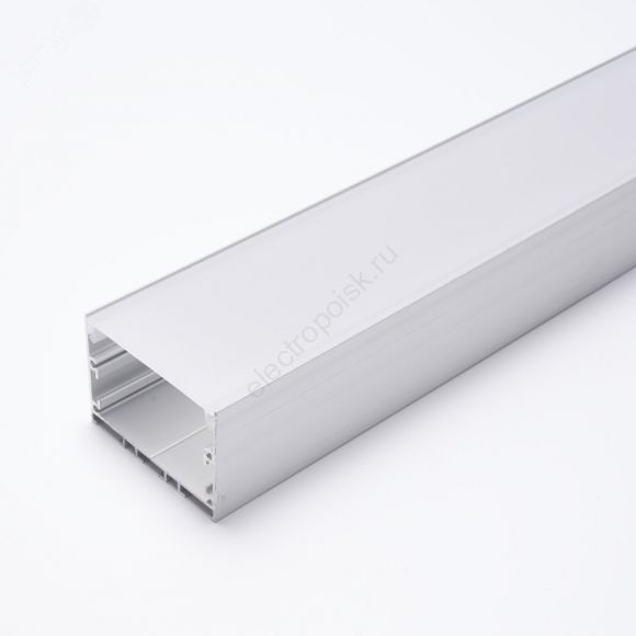 Профиль накладной Линии света алюминиевый 2м серебро матовый экран 2 заглушки 4 крепежа для светодиодных лент Feron