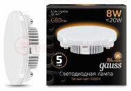Лампа светодиодная LED 8 Вт 680 Лм 3000К теплая GX53 таблетка Black Gauss Лампа светодиодная LED 8 Вт 680 Лм 3000К теплая GX53 таблетка Black Gauss