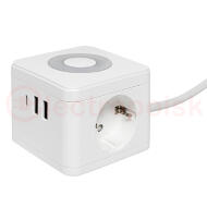 Удлинитель Куб 2 гнезда 2USB 2,4А+Type C + Ночник 1,3 метра 1мм2 Удлинитель Куб 2 гнезда 2USB 2,4А+Type C + Ночник 1,3 метра 1мм2
