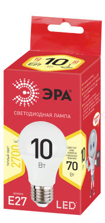 Лампа светодиодная LED A60-10W-827-E27,груша,10Вт,тепл,E27