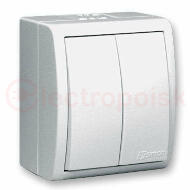 Simon15 Aqua Выключатель двухклавишный с подсветкой IP54 10А 250В винтовой зажим S15A белый Simon15 Aqua Выключатель двухклавишный с подсветкой IP54 10А 250В винтовой зажим S15A белый