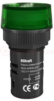 Лампа ADDS 22мм зеленая LED 220В Лампа ADDS 22мм зеленая LED 220В