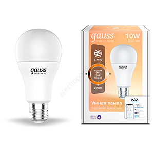 Лампа светодиодная умная LED 10 Вт 1055 Лм 2700К E27 A60 диммируемая управление по Wi-Fi Smart Home Gauss