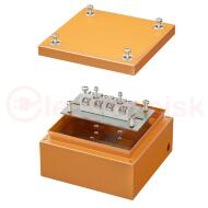Коробка стальная FS с гладкими стенками и клеммниками  IP66 150х150х80мм 4р  450V 20A 10мм.кв  нерж.контакт Коробка стальная FS с гладкими стенками и клеммниками  IP66 150х150х80мм 4р  450V 20A 10мм.кв  нерж.контакт