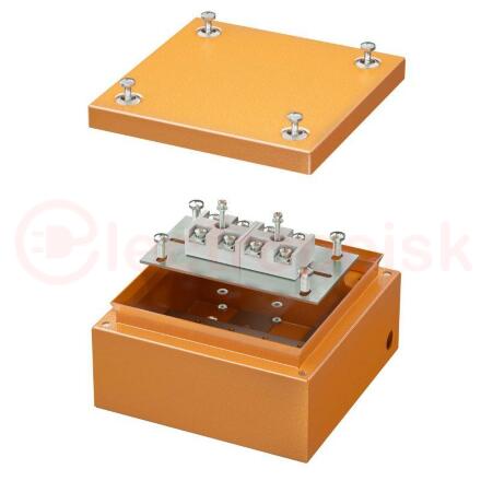Коробка стальная FS с гладкими стенками и клеммниками  IP66 150х150х80мм 4р  450V 20A 10мм.кв  нерж.контакт