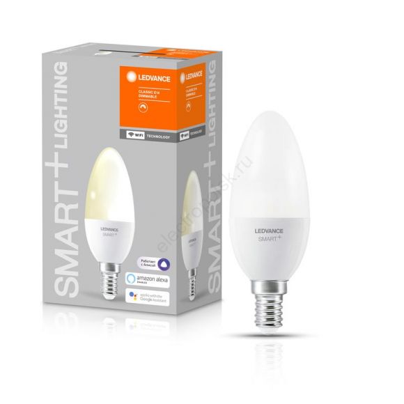 Лампа светодиодная диммируемая LEDVANCE SMART+ свеча, 5Вт (замена 40 Вт), 2700&6500К (4058075485532)