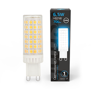 Лампа светодиодная LED 6.5 Вт 700 Лм 6500К холодная G9 капсула 220 В керамика Black Gauss