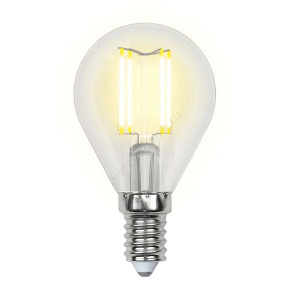 Лампа светодиодная LED 5вт 200-250В шар диммируемый 450Лм Е14 3000К Uniel Air филамент (UL-00002866)