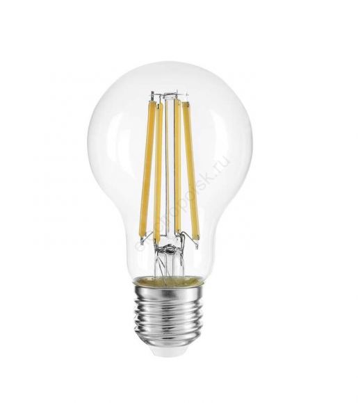 Лампа сетодиодная декоративная LED 12w E27 4000K груша прозрачная филамент 230/50 Jazzway