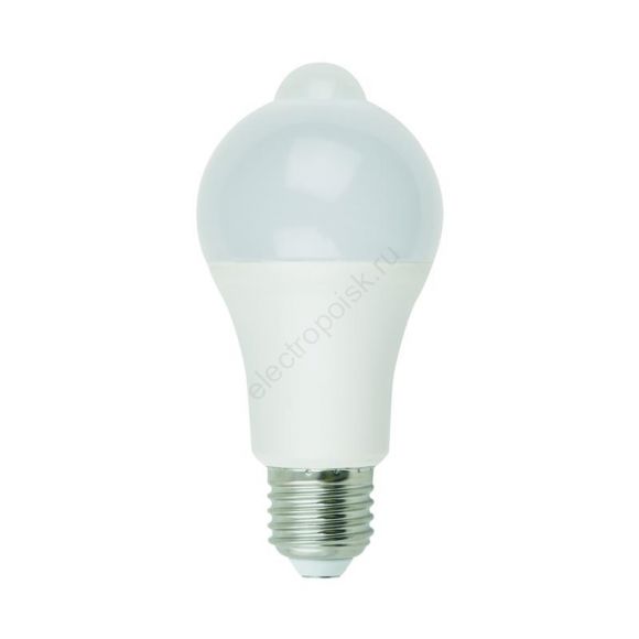 Лампа светодиодная с датчиком освещенности и датчиком движения LED-A60-12W/4000K/E27/PS+MS PLS10WH Форма A матовая Белый свет (4000K) Картон (UL-00005713)