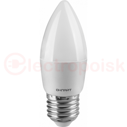 Лампа светодиодная LED 8вт Е27 дневной матовая свеча