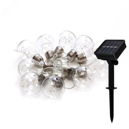 Садовая гирлянда на солнечной батарее ''Лампочка''40LED