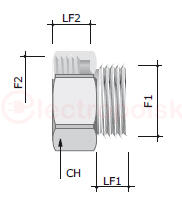 Переходник M20x1.5 наружная резьба/ M25x1.5 внутренняя резьба