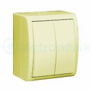 Simon15 Aqua Выключатель двухклавишный IP54 10А 250В винтовой зажим S15A слоновая кость Simon15 Aqua Выключатель двухклавишный IP54 10А 250В винтовой зажим S15A слоновая кость