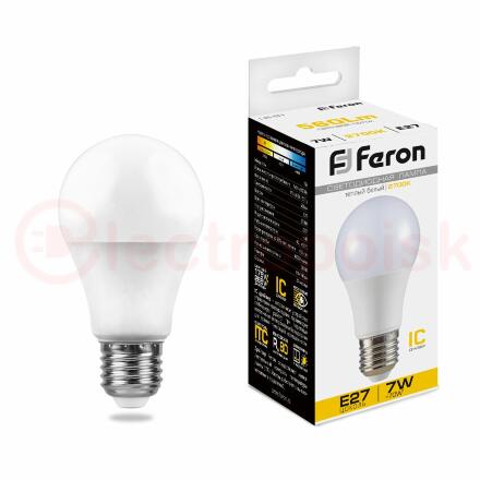 Лампа светодиодная LED 7вт Е27 теплая