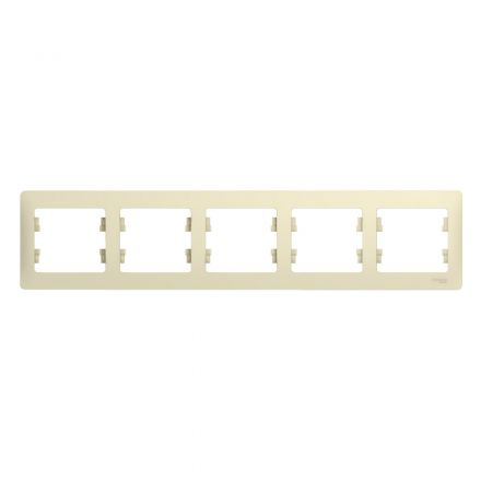GLOSSA Рамка горизонтальная 5 постов бежевая
