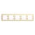 GLOSSA Рамка горизонтальная 5 постов бежевая