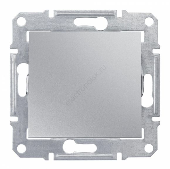 Sedna Выключатель кнопочный одноклавишный в рамку алюминий SDN0700160