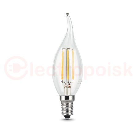 Лампа светодиодная филаментная LED 5 Вт 420 лм 2700К AC185-265В E14 свеча теплая диммируемая Black Filament Gauss