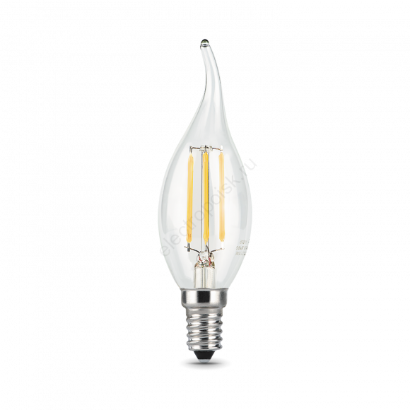 Лампа светодиодная филаментная LED 5 Вт 420 лм 2700К AC185-265В E14 свеча теплая диммируемая Black Filament Gauss (104801105-D)