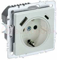 BRITE Роз. с з/к/ш 16А с USB A+C 18Вт РЮш11-1-БрЖ жемч. IEK BRITE Роз. с з/к/ш 16А с USB A+C 18Вт РЮш11-1-БрЖ жемч. IEK