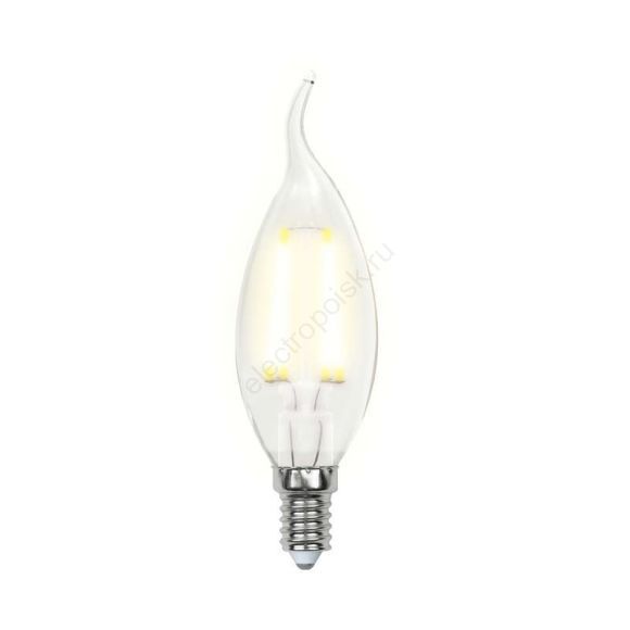 Лампа светодиодная LED 5вт 200-250В свеча на ветру диммируемая 450Лм Е14 3000К Uniel Air филамент (UL-00002863)