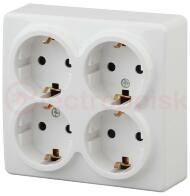 Розетка 4х2P+E Schuko со шторками, 16A-250В, ОУ, Эра Эксперт, белый, 11-2211-01 Розетка 4х2P+E Schuko со шторками, 16A-250В, ОУ, Эра Эксперт, белый, 11-2211-01