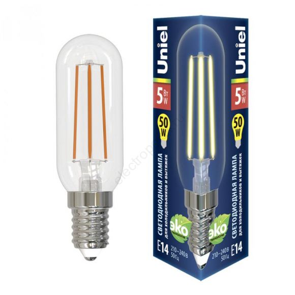 Лампа светодиодная для холодильников и вытяжки прозрачная LED-Y25-5W/3000K/E14/CL GLZ04TR Теплый белый свет (3000K) Картон (UL-00007129)