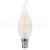 Лампа светодиодная LED 9вт Е14 белый матовая свеча на ветру FILAMENT