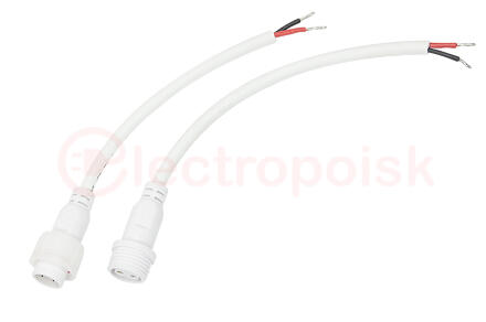 Соединительный кабель (2pin) герметичный (IP67) 2х1,0кв мм  белый