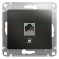 GLOSSA Розетка компьютерная RJ45 категория 5E антрацит в рамку GLOSSA Розетка компьютерная RJ45 категория 5E антрацит в рамку